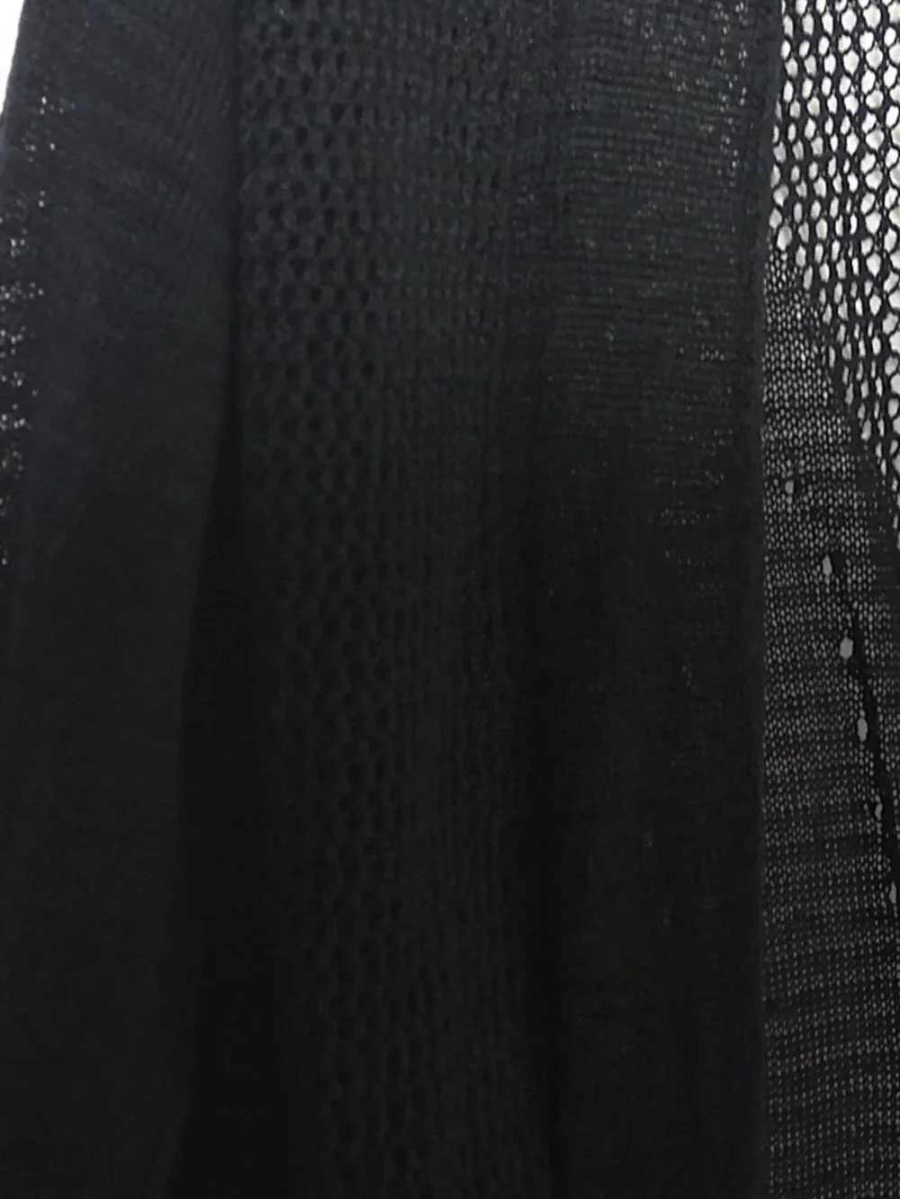 Alfani Black Cardigan Open Front Mixed Media Lacey Dark Fairy Whimsigoth Sz XXL